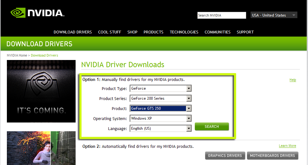 Nvidia graphics driver download windows 7